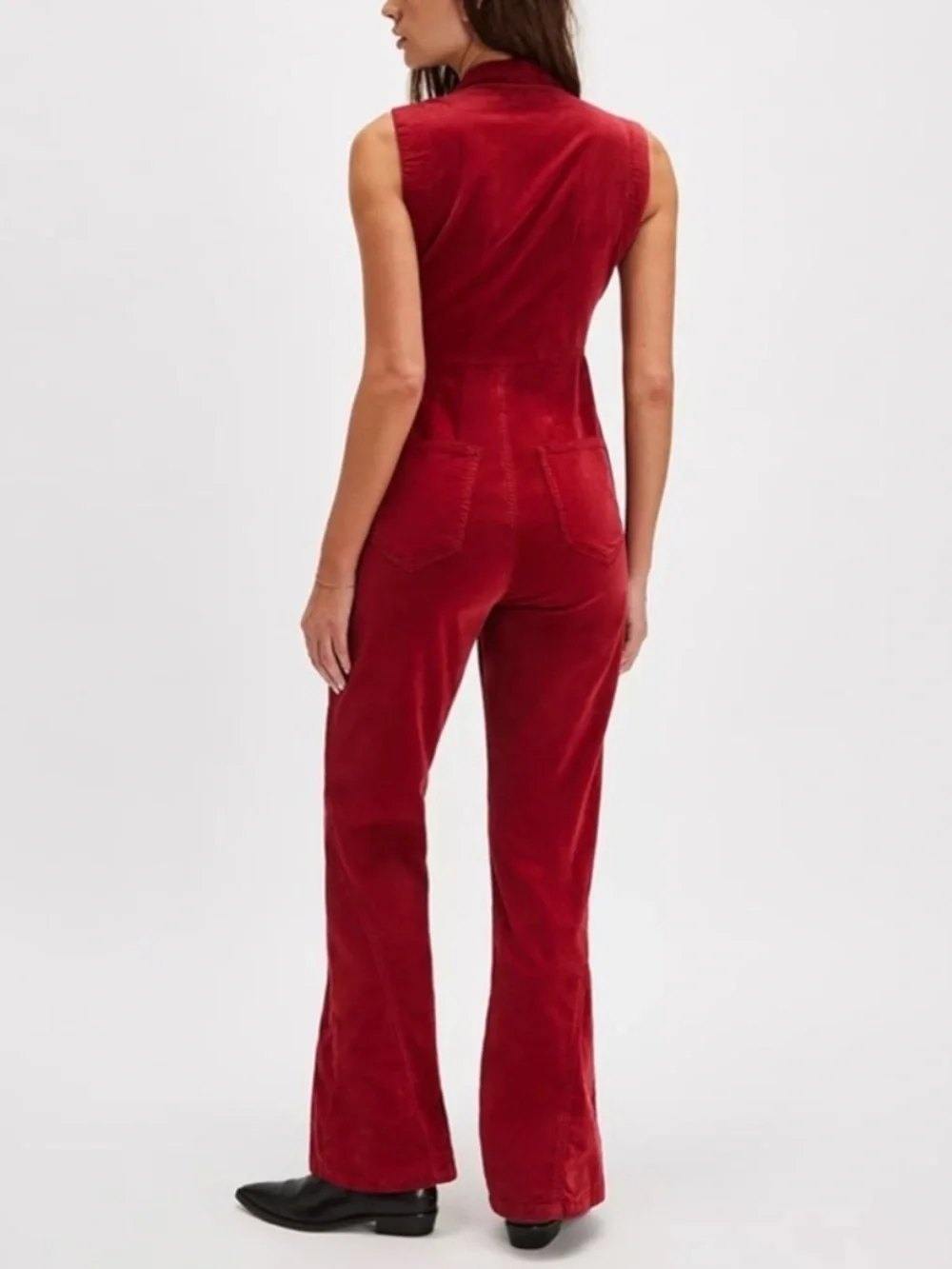 NEW FREE PEOPLE Ring the Alarm Corduroy Sleeveless collar Jumpsuit sz XS